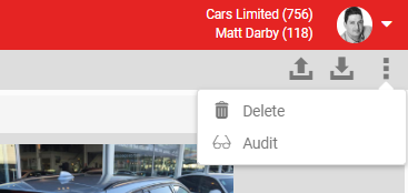 More menu showing Audit and Delete options