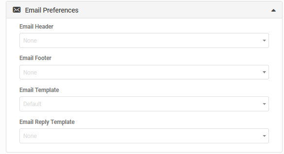 Email Preferences section of the yard record