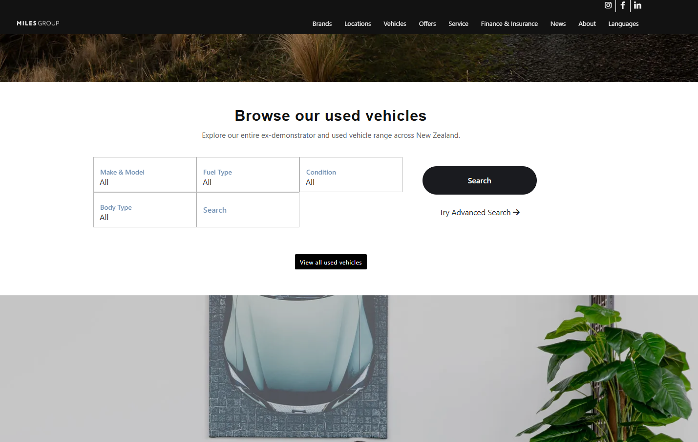 Miles Group embedded search box example