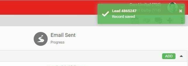 Green save confirmation notification in the top right corner