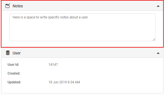 Notes field on the user record